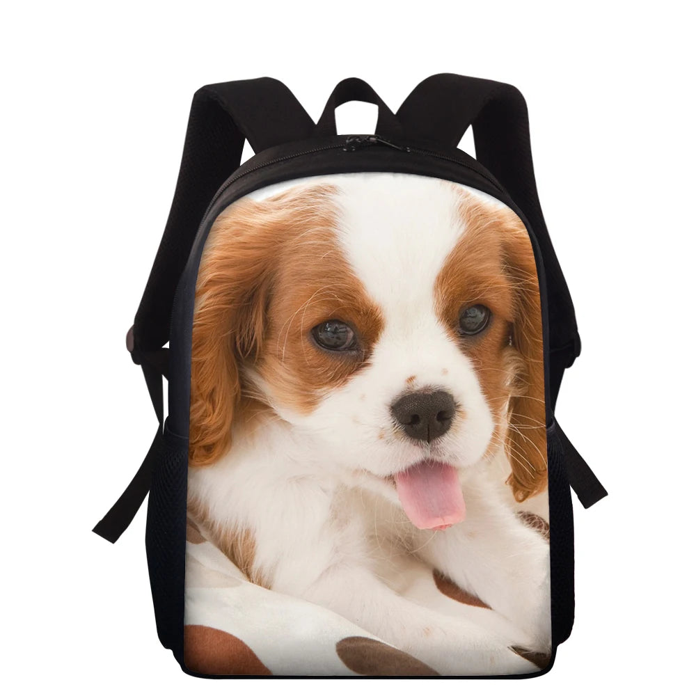 Dog Printing Backpack For Boys Girls Teen 15 Inch School Bags