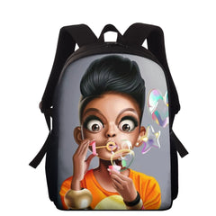 Afro Baby Girl Print School Backpack Kids Book Bag Mochila Escolar