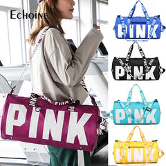 Echoine Leisure Zip Travel Bag Sports Bag Letter Printing Portable