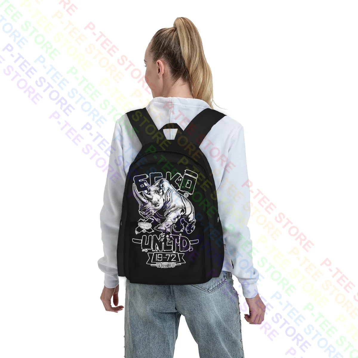 Ecko_Unltd. Large Capacity Backpack Print Schoolbag Gymnast Bag Bags For Travel