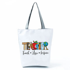 Eco Friendly School Teacher Gift Tote Bag Women's Shoulder Shopper Bag