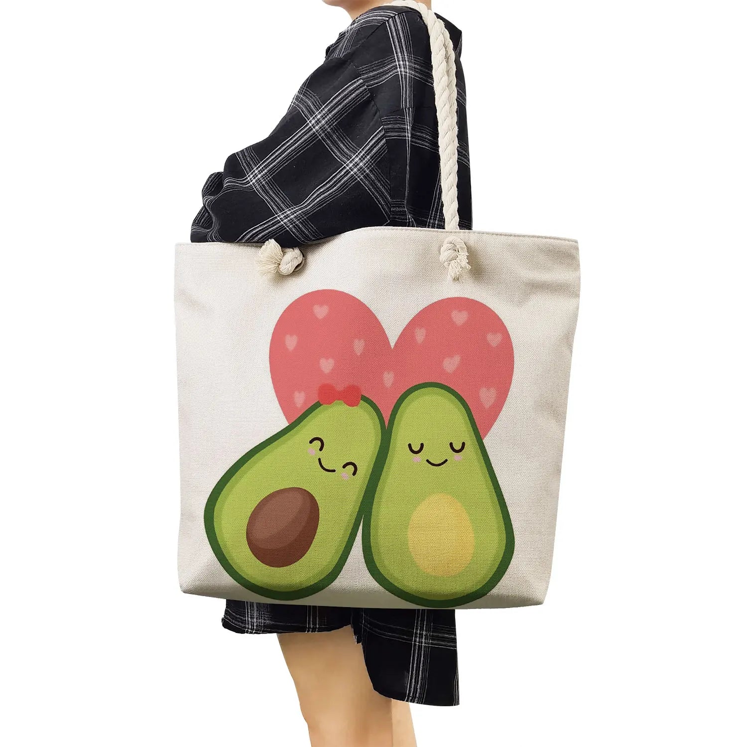Avocado Print Eco Fruit Shopping Bag High Capacity Yoga Tote Beach Bag