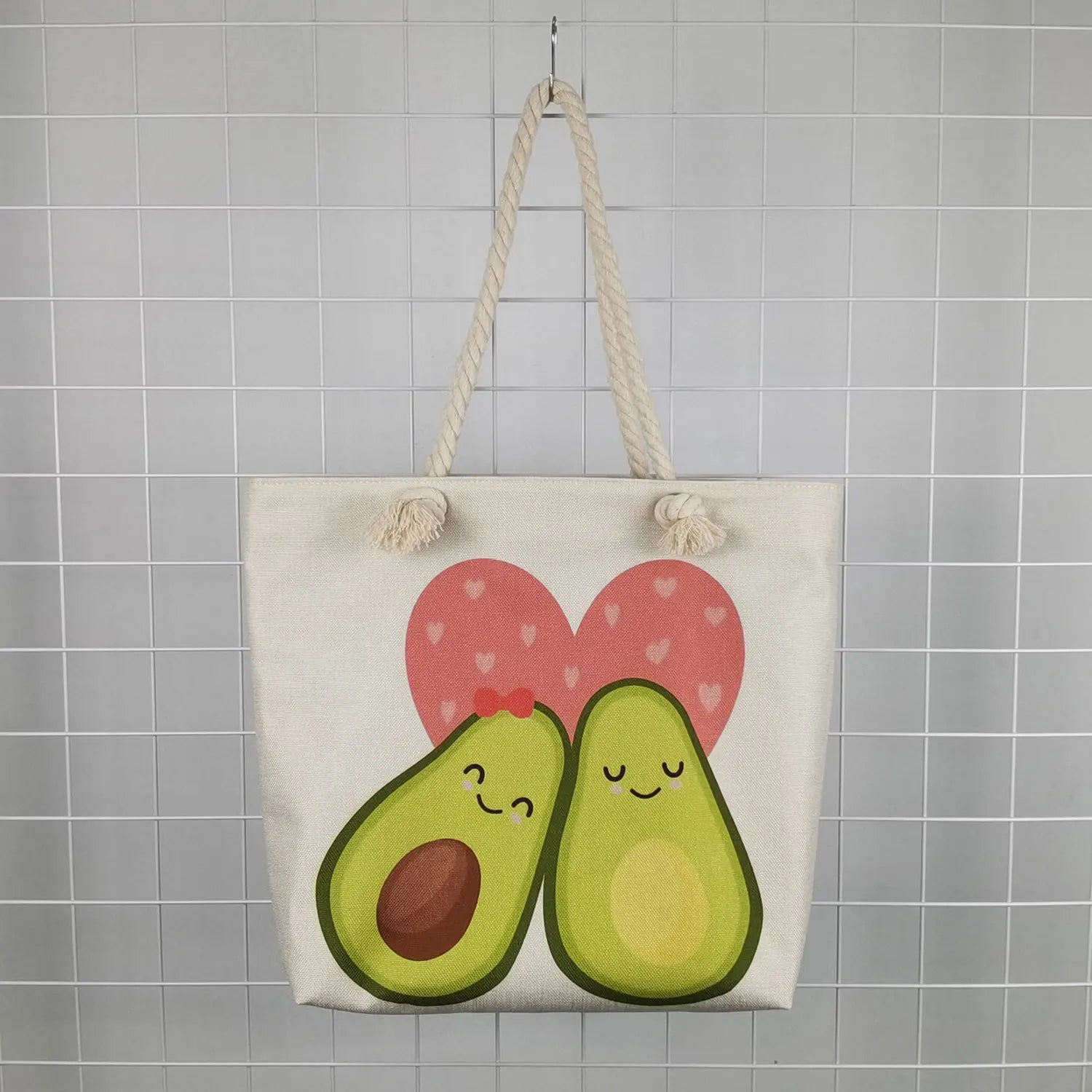 Avocado Print Eco Fruit Shopping Bag High Capacity Yoga Tote Beach Bag