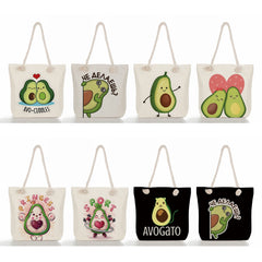 Avocado Print Eco Fruit Shopping Bag High Capacity Yoga Tote Beach Bag