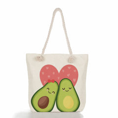 Avocado Print Eco Fruit Shopping Bag High Capacity Yoga Tote Beach Bag