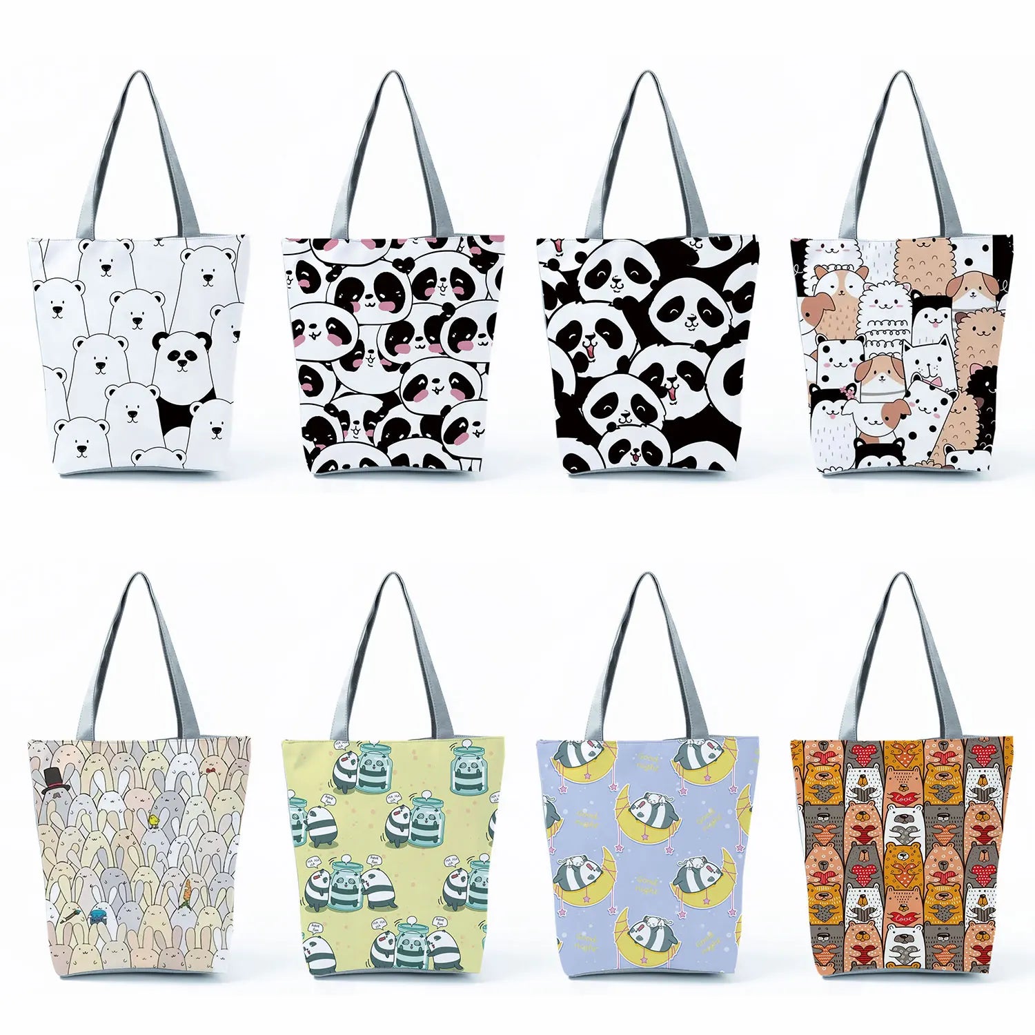 Reusable Portable Cartoon Animal Print Casual Bag