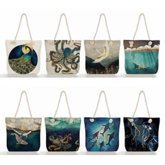 Crane Beach Tote Bag Eco Reusable Shopping Bags