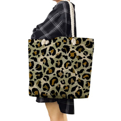 Leopard Tie Dye Print Shoulder Grocery Bags Eco-Friendly Handbags