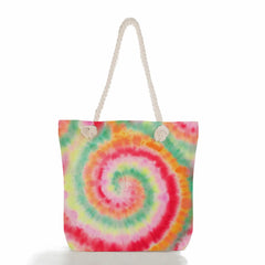 Leopard Tie Dye Print Shoulder Grocery Bags Eco-Friendly Handbags