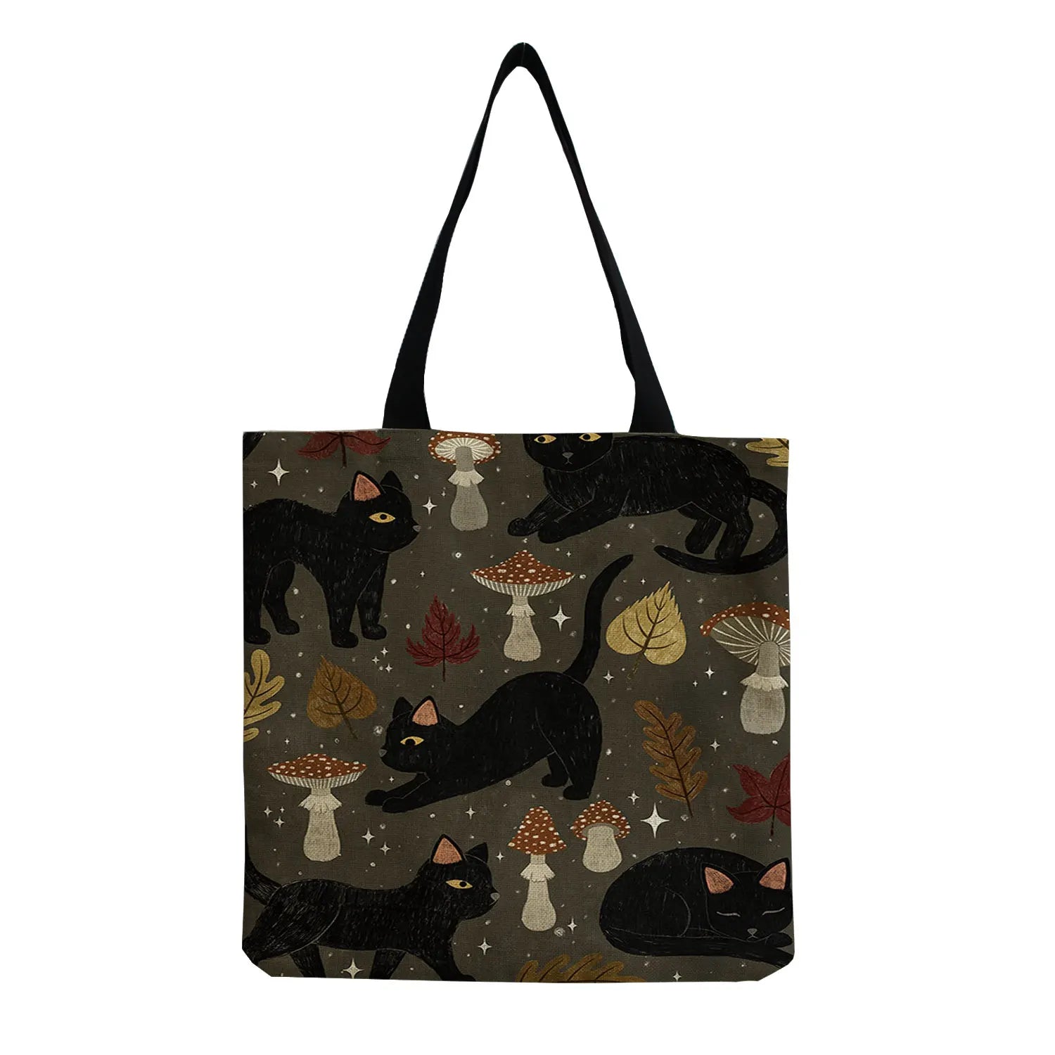 Cat Print Eco Tote Handbag High Capacity Portable Lady Shopping Bags