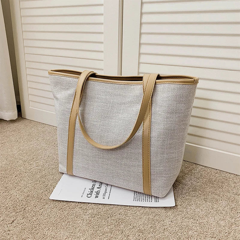 Eco-friendly Canvas Shoulder Bags Women Office Ladies Work Vintage