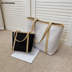 Eco-friendly Canvas Shoulder Bags Women Office Ladies Work Vintage