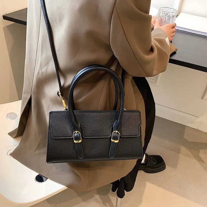 Soft Leather Shoulder Bag for Women Beige Crossbody Handbag