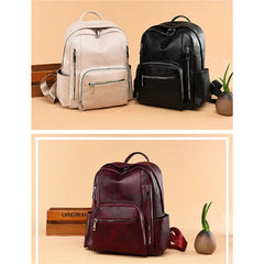 High Female Leather Backpack Shoulder Bag