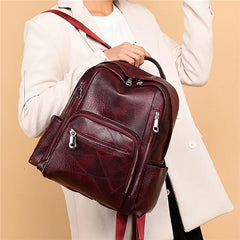 Women PU Leather Backpack High Female Shoulder Bag Casual Backpack Purse