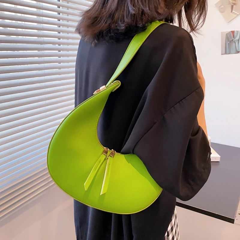 Crescent Crossbody Bag PU Leather Shoulder Bag