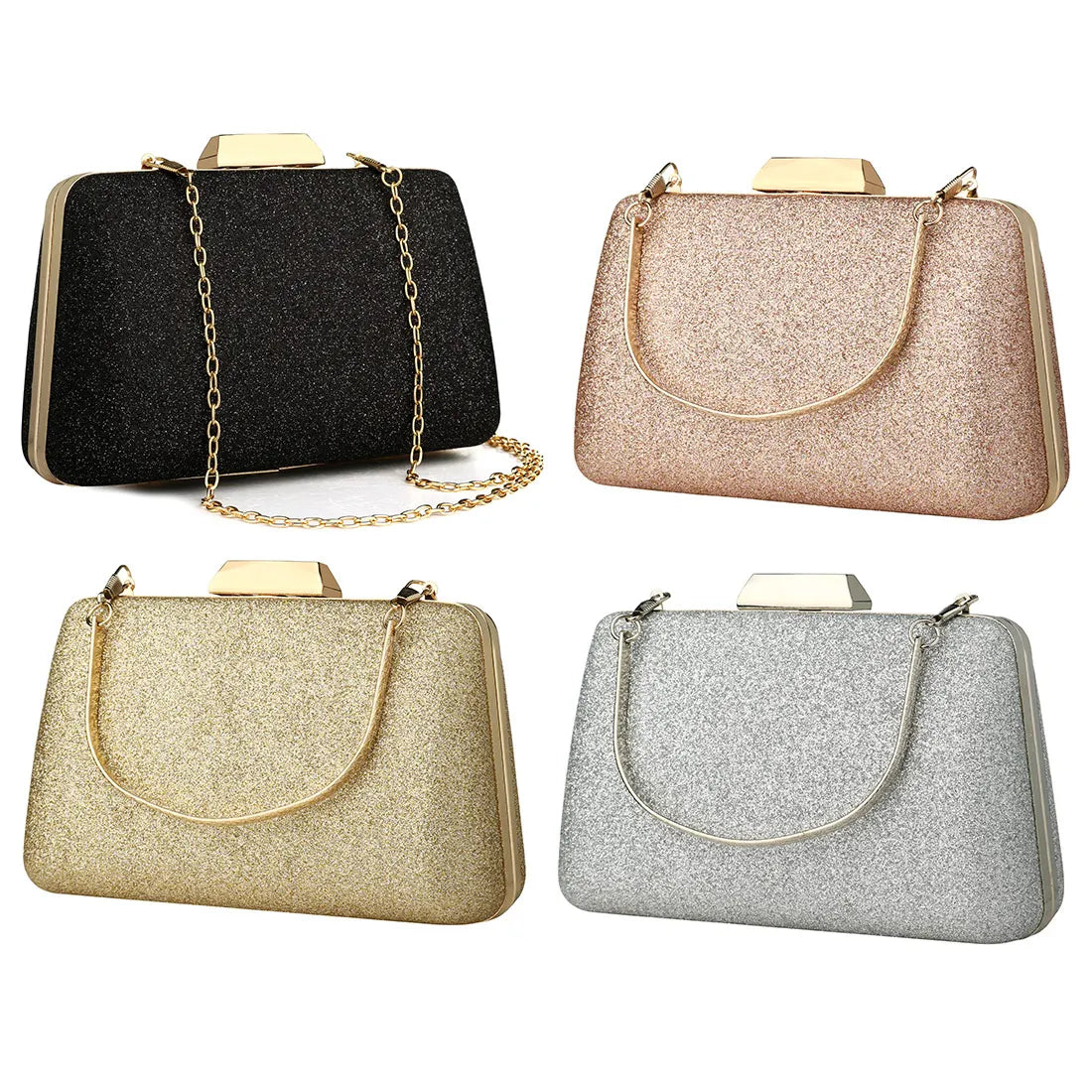 Boho Crossbody Bag Evening Clutch Silver Champagne Handbag Wedding Purse