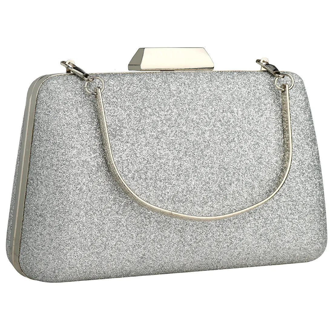 Boho Crossbody Bag Evening Clutch Silver Champagne Handbag Wedding Purse