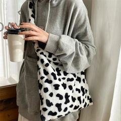 Cow Pattern Tote Handbag Shoulder Bag Large Capacity