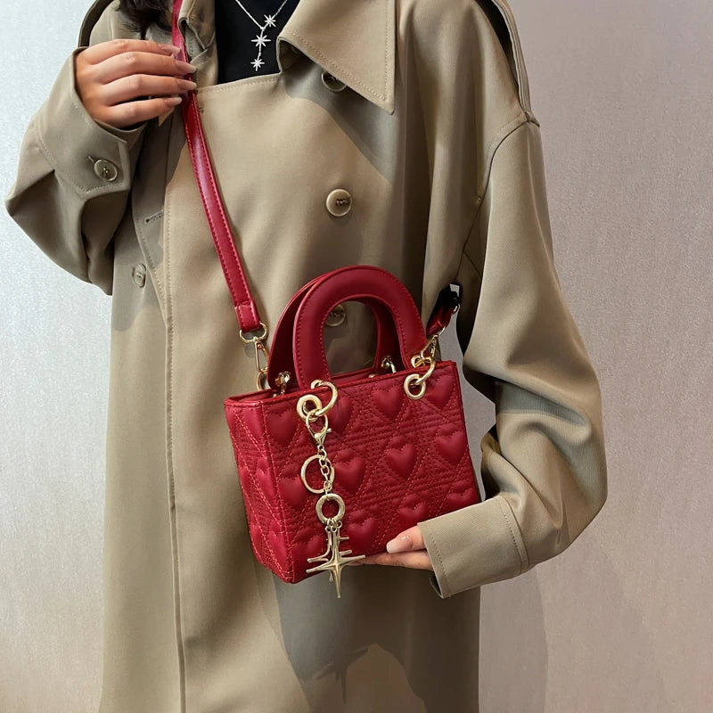 Women's Square Tote Bag High PU Leather Handbag