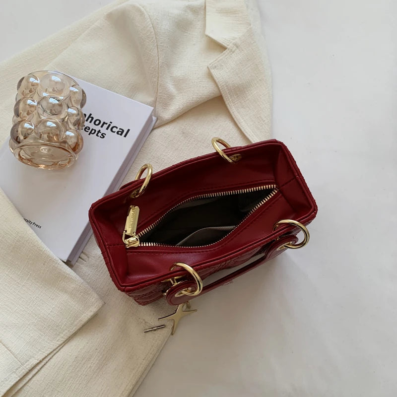 Women's Square Tote Bag High PU Leather Handbag