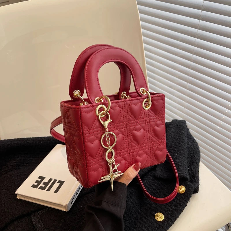 Women's Square Tote Bag High PU Leather Handbag