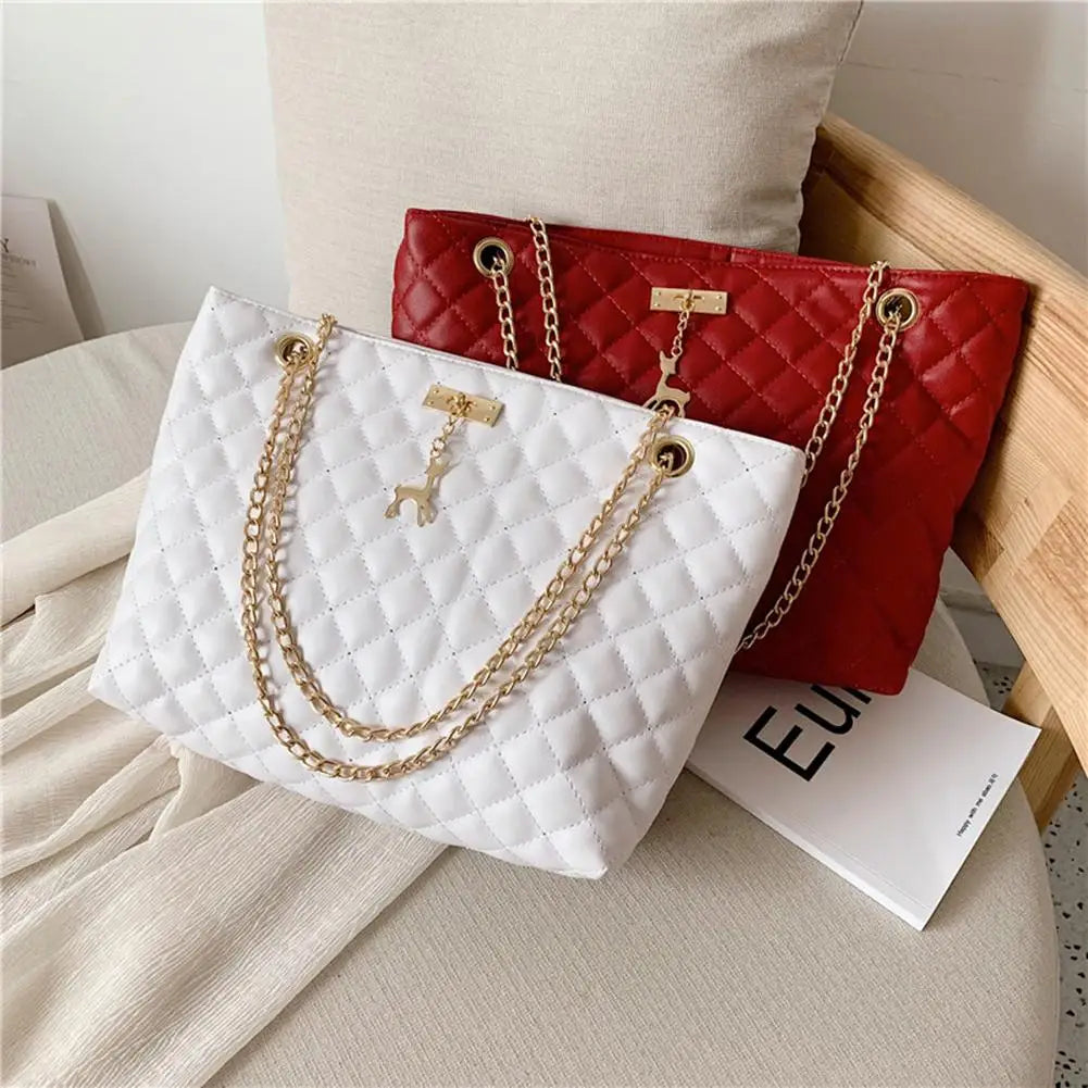 Lady Diamond Lattice Handbag Large Capacity Crossbody Bags Chain Totes