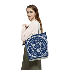 Floral Porcelain Geometry Abstract Pattern Shoulder Bag