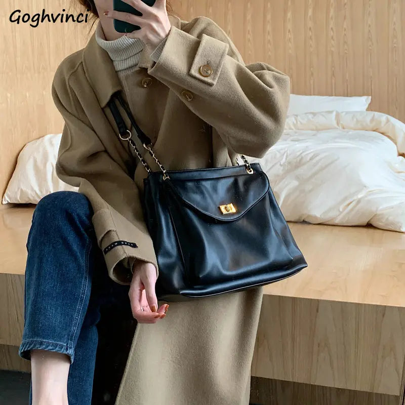 Retro Large Shoulder Bag for Women