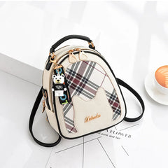 Plaid Cat Lady Backpack Student Backpack