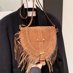 Temperament Shoulder Bag Women's Handbags Tassel Saddle Bag