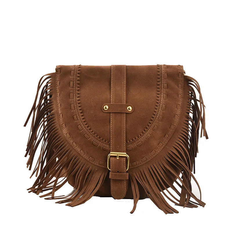 Temperament Shoulder Bag Women's Handbags Tassel Saddle Bag