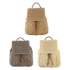 Summer Theme Party Straw Bag Flap Top Handle Handbag Backpack