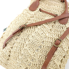 Summer Theme Party Straw Bag Flap Top Handle Handbag Backpack