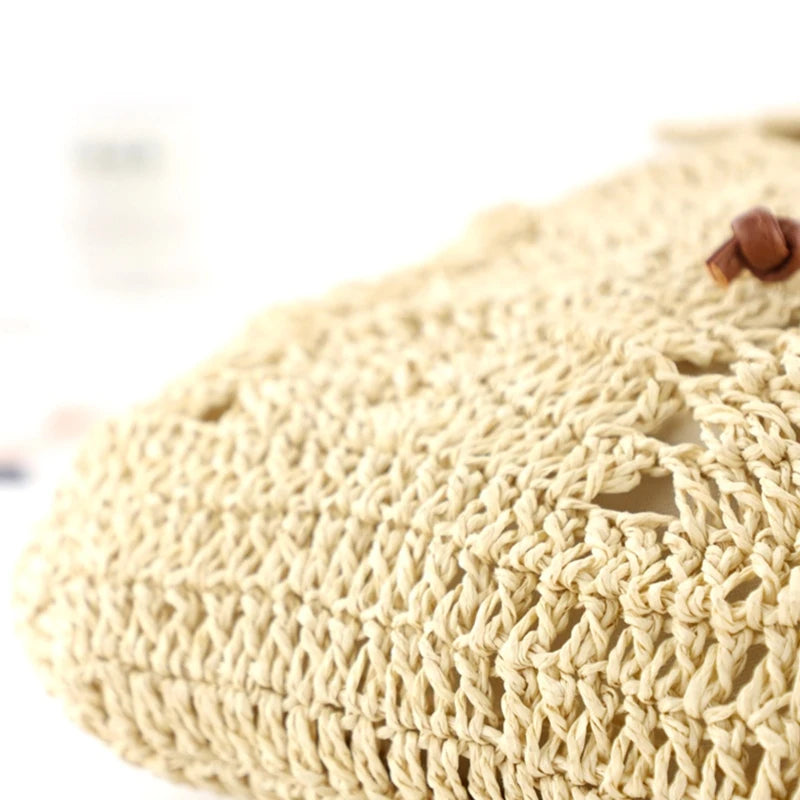 Summer Theme Party Straw Bag Flap Top Handle Handbag Backpack