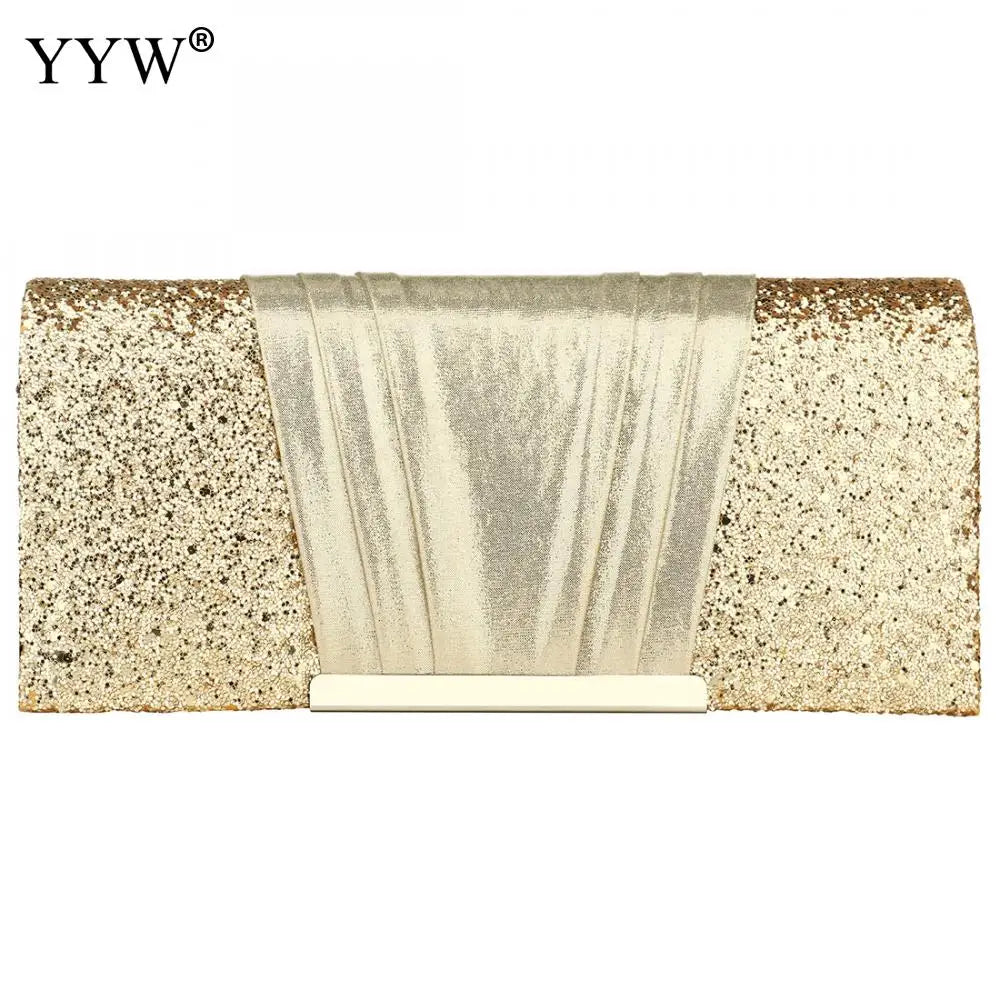 Women Clutch Bag Sequin Patchwork Handbag Shoulder Glitter Evening Purse