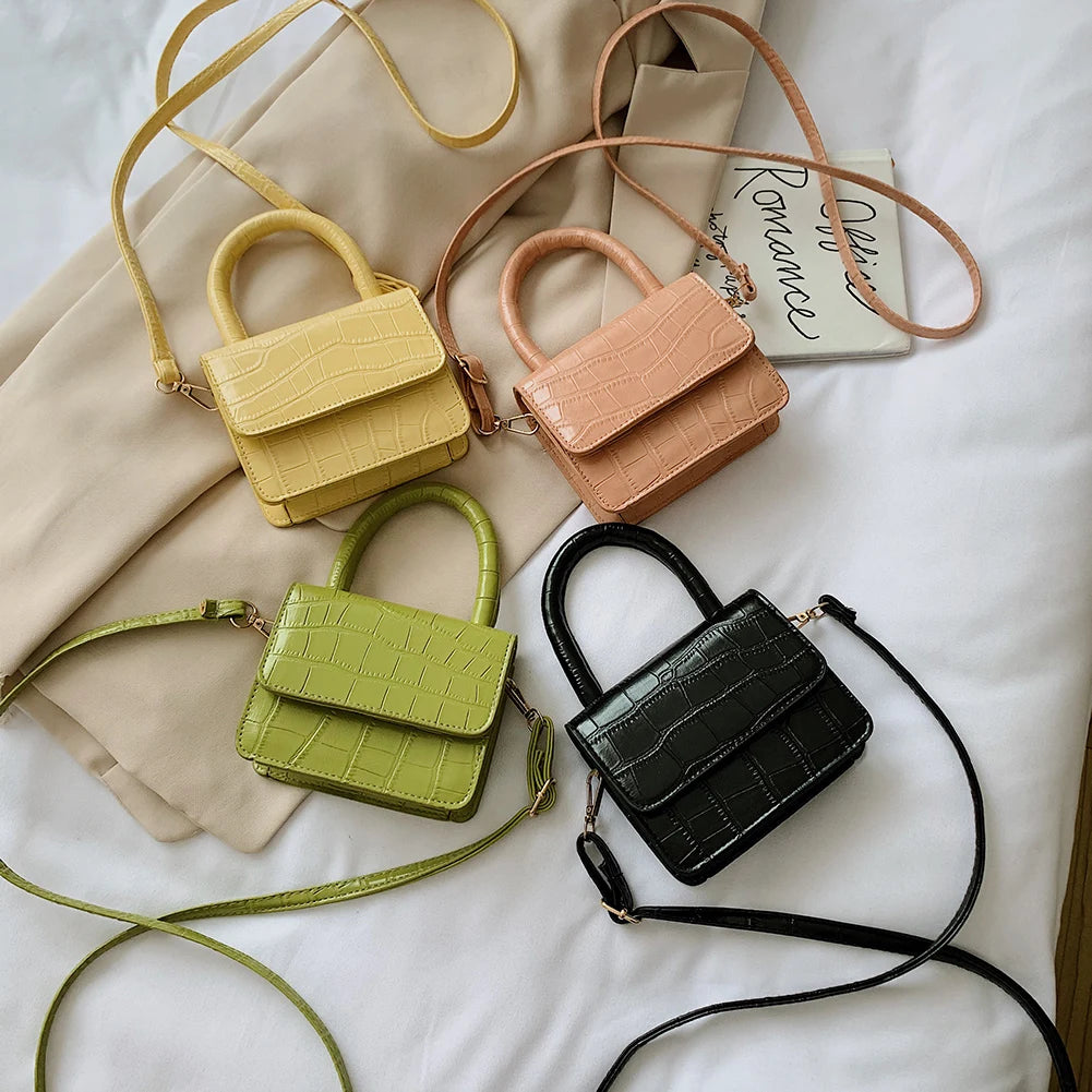 Women PU Leather Mini Shoulder Handbags Pure Flap Messenger Crossbody Bags