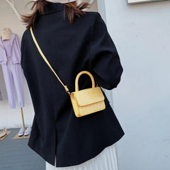 Women PU Leather Mini Shoulder Handbags Pure Flap Messenger Crossbody Bags
