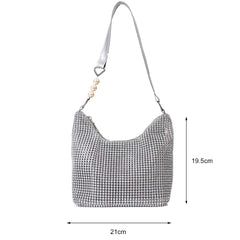Rhinestone Shoulder Handbag for Wedding Party with Large Capacity