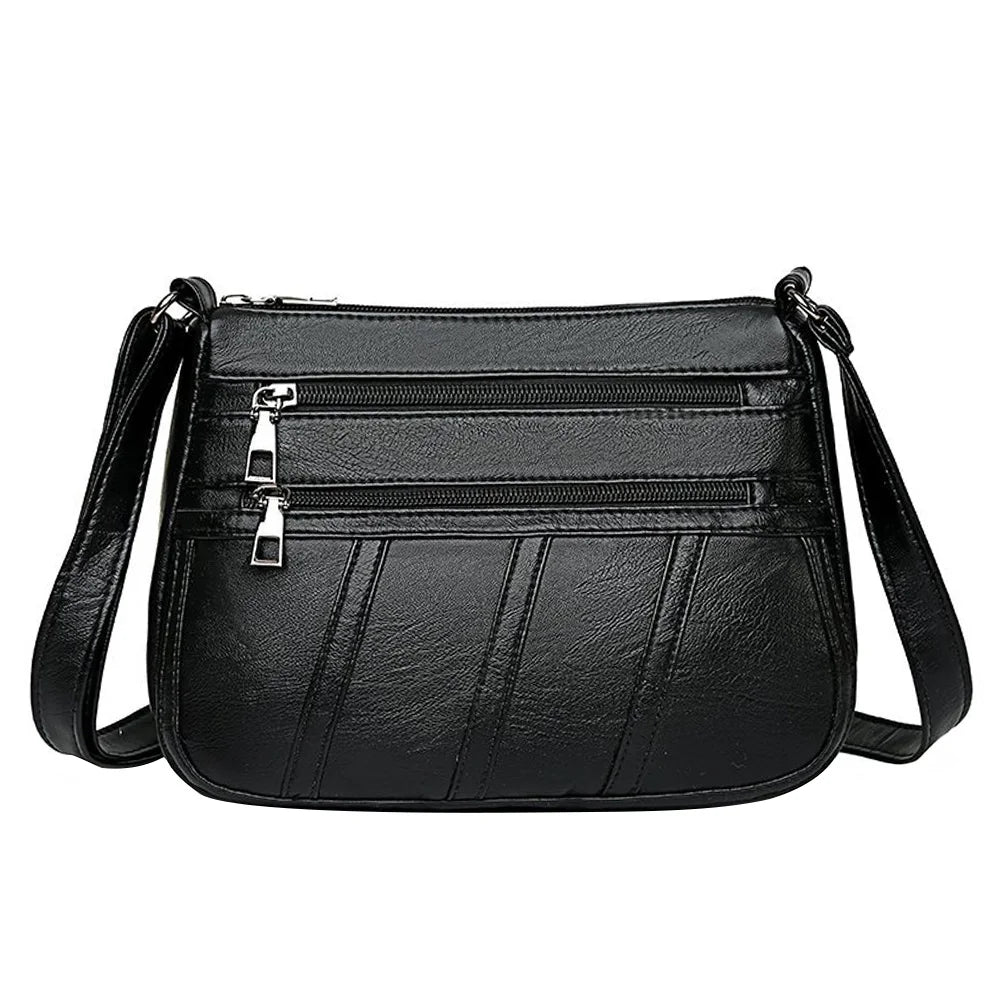 Women PU Leather Crossbody Bag Large Capacity Tote Shoulder Bag