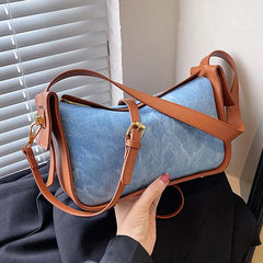 Women Soft PU Leather Hobos Shoulder Bag Brown