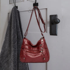 Women Soft PU Leather Shoulder Bag Big Capacity Messenger Bag