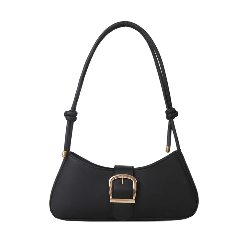 Mini Half Moon PU Leather Tote Bag Evening Bag Small Shoulder Handbag