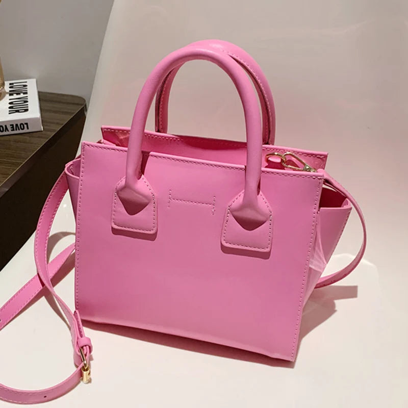 Solid Cowhide Handbags Small Totes Green Messenger Bags