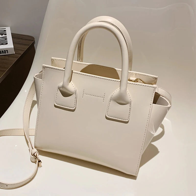 Solid Cowhide Handbags Small Totes Green Messenger Bags