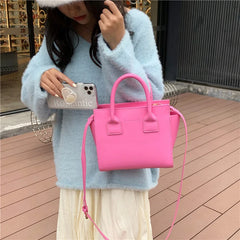 Solid Cowhide Handbags Small Totes Green Messenger Bags