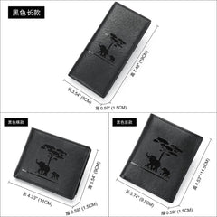 Elephant Imprint Men's Leather Short Wallet