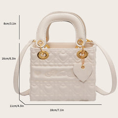 Embossed Leather Shoulder Bag Mini Crossbody Classic Square Bolsos