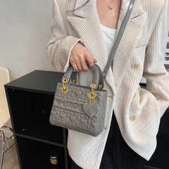 Embossed Leather Shoulder Bag Mini Crossbody Classic Square Bolsos
