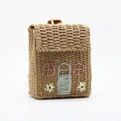Bohemian Embroidered Straw Backpack Beach Bag